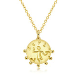 Medallion Aztec Pendant Necklace 14K Gold Plated Pear Iphigenia