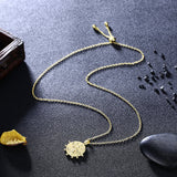 Medallion Aztec Pendant Necklace 14K Gold Plated Pear Iphigenia