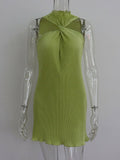 Sexy Off Shoulder Ruched Women Dress Green Dress Silver Sam