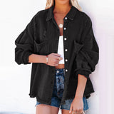 High Street Denim Short Jacket Long Sleeves Buttons Cardigans Silver Sam