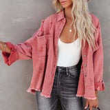 High Street Denim Short Jacket Long Sleeves Buttons Cardigans Silver Sam