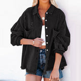 High Street Denim Short Jacket Long Sleeves Buttons Cardigans Silver Sam