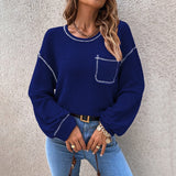 Loose Causal Knitted Blouse Silver Sam