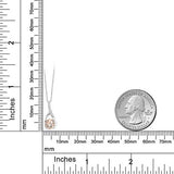 Morganite Princess Cut Infinity Necklace 14K White Gold Plated Pear Iphigenia