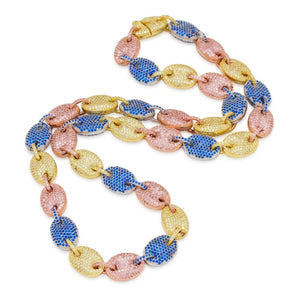 Gucci Link Mariner Tricolor 16" Choker Necklace in 18K Gold Plated