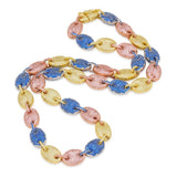 Gucci Link Mariner Tricolor 16" Choker Necklace in 18K Gold Plated