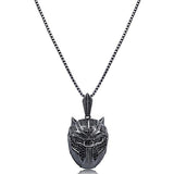 Black Iced Out Crystal Panther Pendant Necklace Pear Iphigenia