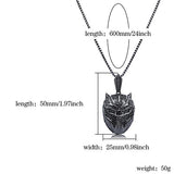 Black Iced Out Crystal Panther Pendant Necklace Pear Iphigenia