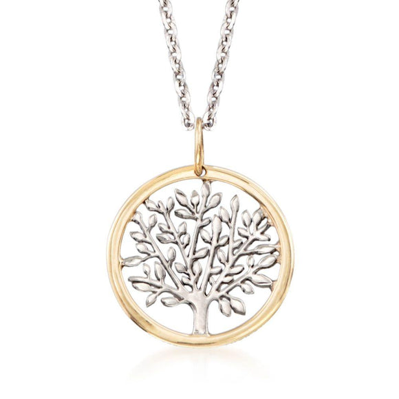 Gold Edge Praying to the Tree of Life Necklace 18K Gold Plated Pear Iphigenia