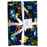 AnnLoren Baby Toddler Boy Space Ship Blanket & Bib Gift Set 2 pc Knit