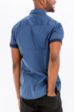 OUTLINE STITCH SHORT SLEEVE BUTTON DOWN SHIRT