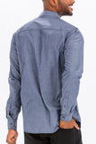 OUTLINE STITCH LONG SLEEVE BUTTON DOWN SHIRT