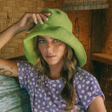 BLOOM Crochet Sun Hat In Lime Green Cocoa Brunn