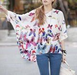 Loose Fit Butterfly Theme Batwing Top Yellow Pandora