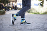 Men's Yellow Sky Argyle Socks Orchid Erebus
