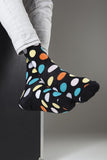 Men's Mixed Black Dot Socks Orchid Erebus