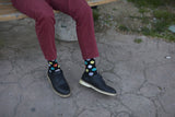 Men's Mixed Black Dot Socks Orchid Erebus