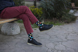 Men's Mixed Black Dot Socks Orchid Erebus
