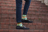 Men's Lime Stripe Socks Orchid Erebus