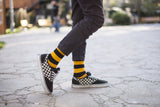 Men's Black Flame Stripe Socks Orchid Erebus