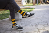 Men's Black Flame Stripe Socks Orchid Erebus
