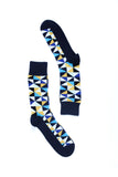 Men's Navy Triangle Socks Orchid Erebus