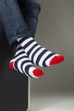 Men's Navy-White Stripes Socks Orchid Erebus