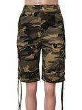 Camouflage Print Pocket Design Knee Length Shorts (Without Belt)