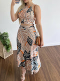 Sleeveless Top Vest & Long Skirt Set