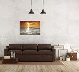 Coastal Sunset at the Beach Acrylic Print Framed Wall Art