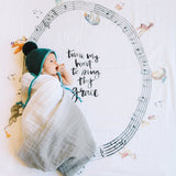 Grey Stone - Organic Swaddle Blanket Blue Thalassa