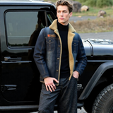 Men's Denim Jean Jacket in Black with Inner Faux Fur