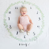 Eucalyptus Milestone - Organic Swaddle Blanket Blue Thalassa