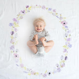Lavender Blooms - Organic Swaddle Blanket Blue Thalassa