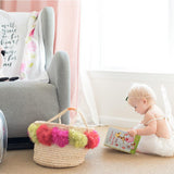 Peony Blooms - Organic Swaddle Blanket Blue Thalassa