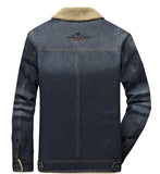 Men's Denim Jean Jacket in Black with Inner Faux Fur