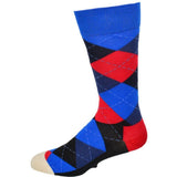 Men's Dress Casual 3 Pair Pack Combed Cotton Crew Argyle Socks
