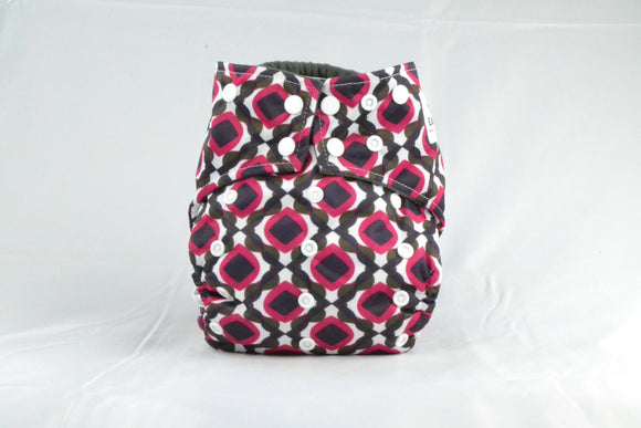 Earthlie Cloth Diaper - Red & Black Blue Thalassa