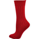 Classic Cable Knit Acrylic Crew Socks 2 Pair Pack