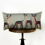 Decked out Christmas Reindeer Throw Pillow Cover | 20x10 | Primitive