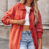 Lapel Long Sleeve Jacket Single Breasted Coat Silver Sam