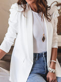 Jacket Blazers Coat Ruff Sleeve Loose White Casual Blazers Silver Sam
