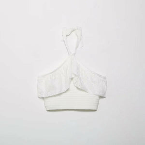 Embroidery Cotton Lace Halter Camis Top