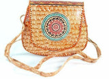 Fire Flower Leather Mandala Purse