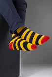 Men's Black Flame Stripe Socks Orchid Erebus