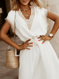 Lace-Up Loose Commuter Dress