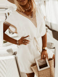 Lace-Up Loose Commuter Dress