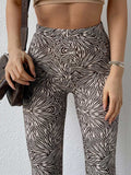 Print Slim Flared Pants Sexy Skinny Trousers
