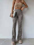 Print Slim Flared Pants Sexy Skinny Trousers
