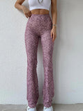 Print Slim Flared Pants Sexy Skinny Trousers